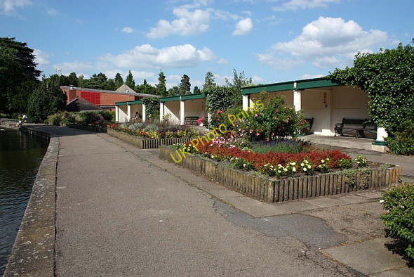 Photo 6"x4" Priory Park shelters by the Swan Pool Great Malvern c2009