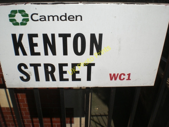 Photo 6"x4" Street sign, Kenton Street WC1 London c2009