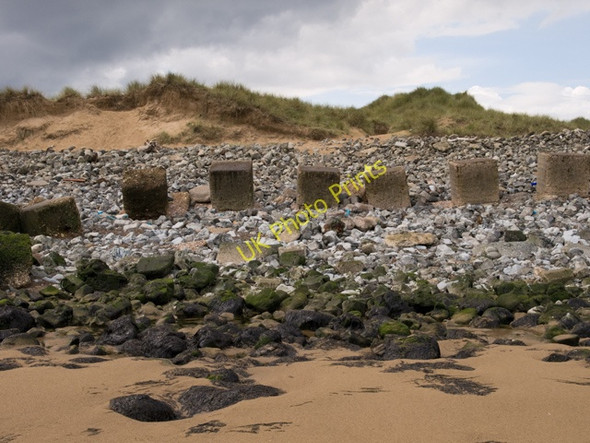 Photo 6"x4" Blocks and dunes Seaton Carew c2009