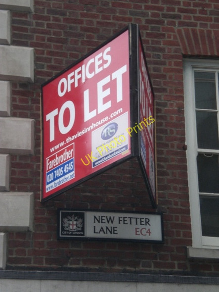 Photo 6"x4" Street sign, New Fetter Lane EC4 London c2009