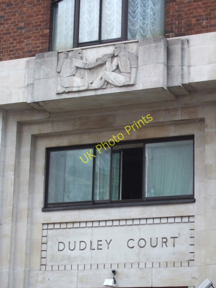Photo 6"x4" Detail on the facade of Dudley Court Westminster c2010