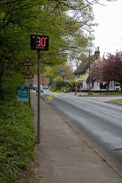 Photo 6"x4" Vehicle Activated Sign in Ringwood Road Bransgore c2010