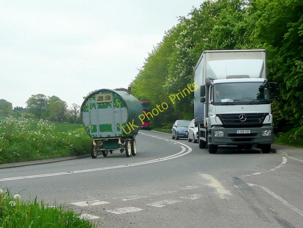 Photo 6"x4" Romany caravan on the A361 Berwick Bassett c2010
