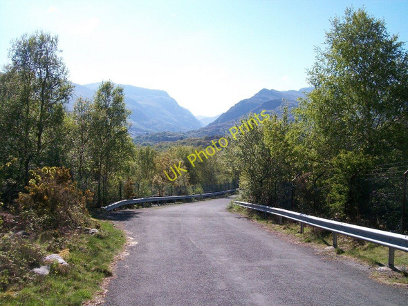 Photo 6"x4" The Clegyr Road causeway between the two enormous pits at Glynrhonwy Llanberis c2010