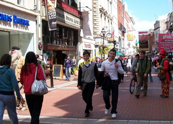 Photo 6"x4" Cheerful stollers in Middle Grafton Street Dublin\/O1534 c2010