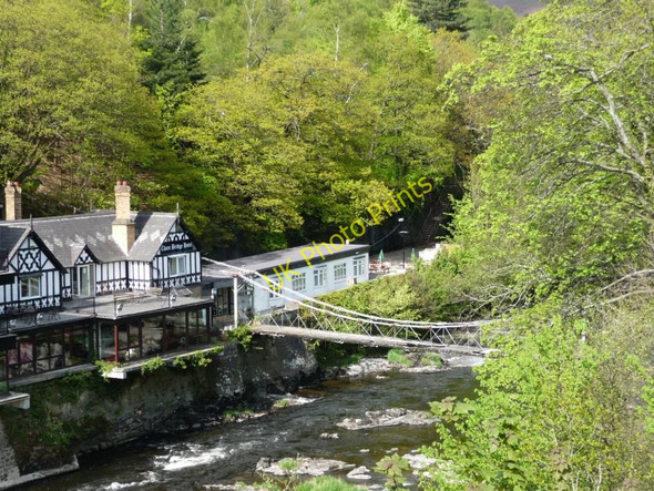 Photo 6"x4" Chain Bridge and eponymous hotel Llangollen c2010