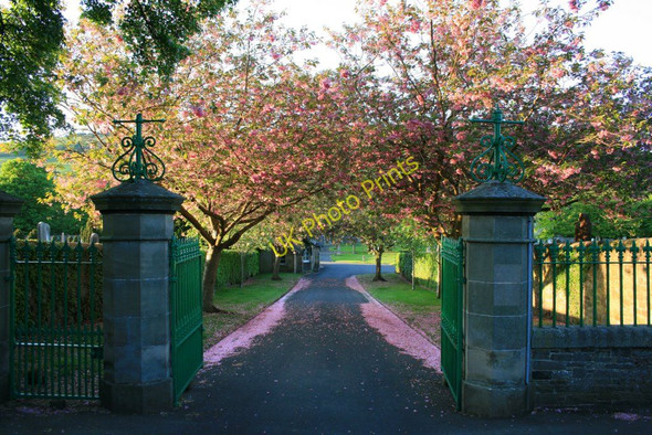 Photo 6"x4" Entrance to Eastlands Cemetery Galashiels c2010