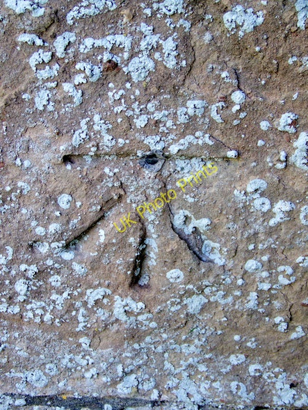 Photo 6"x4" Bench Mark, St Decumans Church Watchet c2010