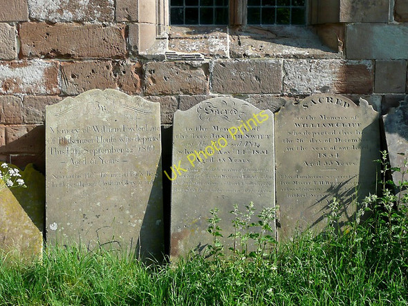 Photo 6"x4" Old headstones at St Peter's Church, Norbury in Staffordshire Norbury\/SJ7823 c2010