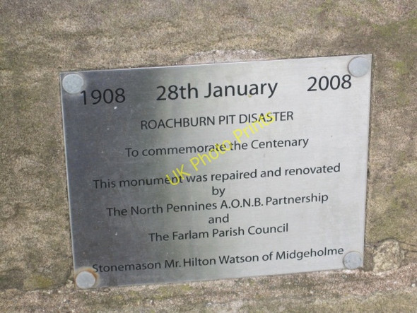 Photo 6"x4" Commemorative Plaque for Roachburn Pit Disaster Hallbankgate c2010
