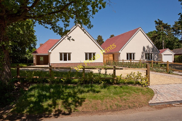 Photo 6"x4" Two newly-built bungalows at bottom of Hill Lane Bransgore c2010