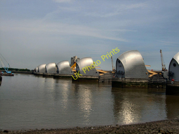 Photo 6"x4" Thames Barrier - viewed from west Woolwich c2010