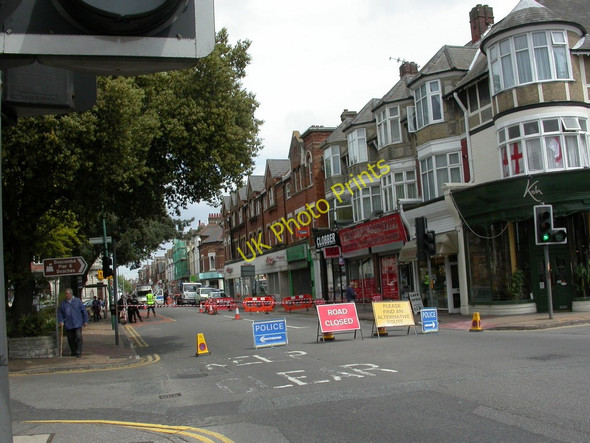 Photo 6"x4" Boscombe, road closure Boscombe\/SZ1191 c2010