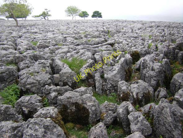 Photo 6"x4" Limestone Pavement near Souther Scales Chapel-le-Dale c2010