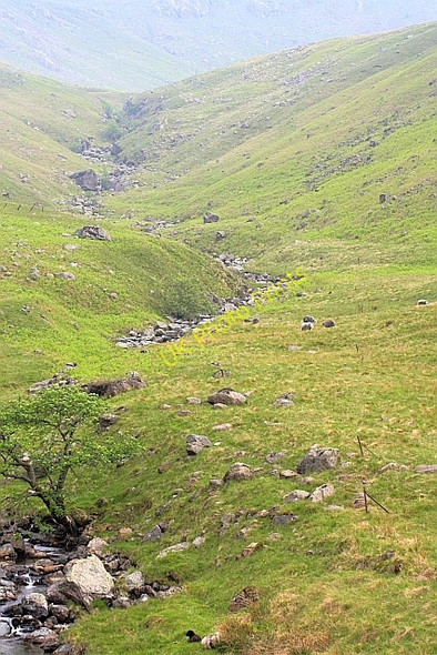 Photo 6"x4" Ruined Fence Corner, Nether Beck Wasdale Head\/NY1808 c2010