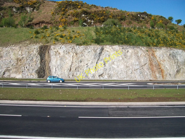 Photo 6"x4" Exposed bedrock on the approach to the Newry slip road Newry c2010
