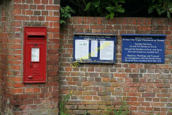 Photo 6"x4" Postbox and notices Whitchurch-on-Thames c2010