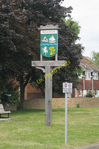 Photo 6"x4" Wouldham Village Sign Wouldham c2010