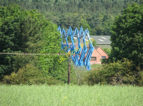 Photo 6"x4" Blue boom lifts at Mill Lane Industrial Estate South Witham c2010