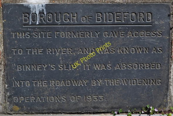 Photo 6"x4" A plaque by the side of Binney's Slip on New Road Bideford c2010