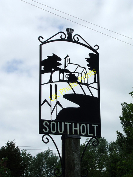 Photo 6"x4" Village sign Southolt c2009