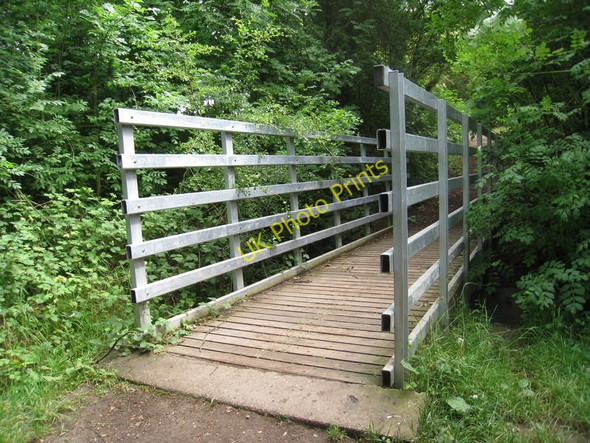 Photo 6"x4" Footbridge in the woods Burton Stather c2010