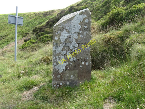 Photo 6"x4" Old county boundary stone Sykes\/SD6351 c2010