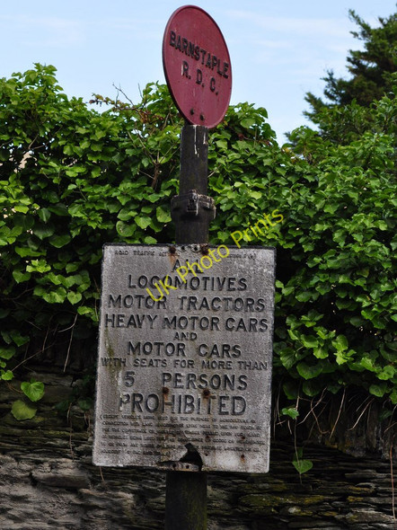 Photo 6"x4" Old Road sign in Mortehoe Mortehoe c2010