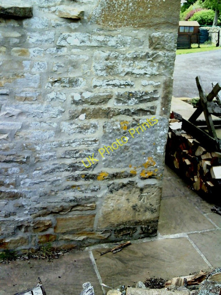 Photo 6"x4" Benchmark on Nova Farm barn conversion Simonstone\/SD8791 c2010