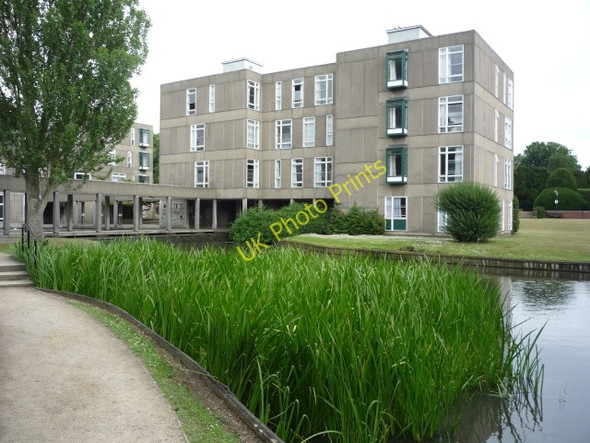 Photo 6"x4" Derwent B Block across the lake Heslington c2010
