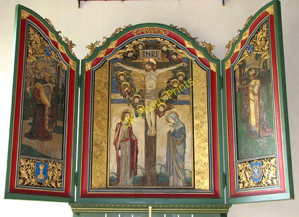Photo 6"x4" Wymondham Abbey - triptych in Lady Chapel Wymondham\/TG1101 c2010