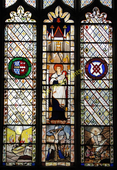 Photo 6"x4" Wymondham Abbey - C19 stained glass Wymondham\/TG1101 c2010