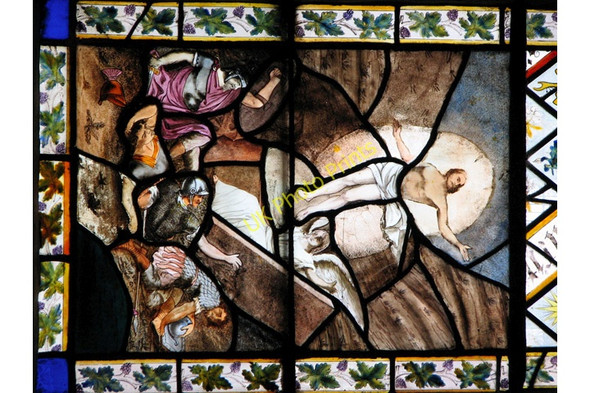 Photo 6"x4" Wymondham Abbey - C19 stained glass (detail) Wymondham\/TG1101 c2010 P3