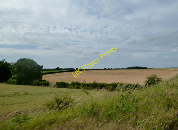 Photo 6"x4" Crop fields west of the Wells and Walsingham Light Railway Great Walsingham c2010