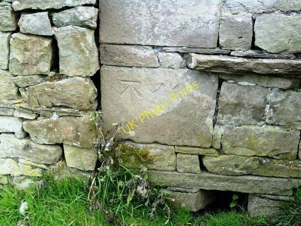 Photo 6"x4" Benchmark on barn off High Lane Burtersett c2010
