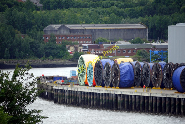Photo 6"x4" Tyneside reels: undersea cables on wharves at Walker Hebburn c2010