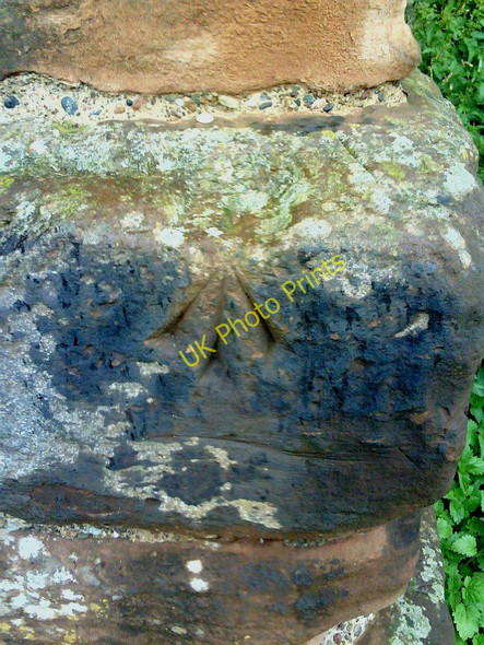 Photo 6"x4" Castle wall benchmark Carlisle c2010