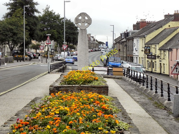 Photo 6"x4" Cornish Cross and Flower Beds, Lower Bore Street Bodmin c2010