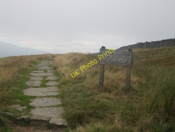 Photo 6"x4" Warning sign at the end of Carr Ridge Urra c2010