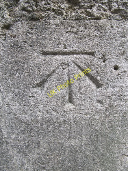 Photo 6"x4" Bench mark on the Town Hall Banbury\/SP4540 c2010