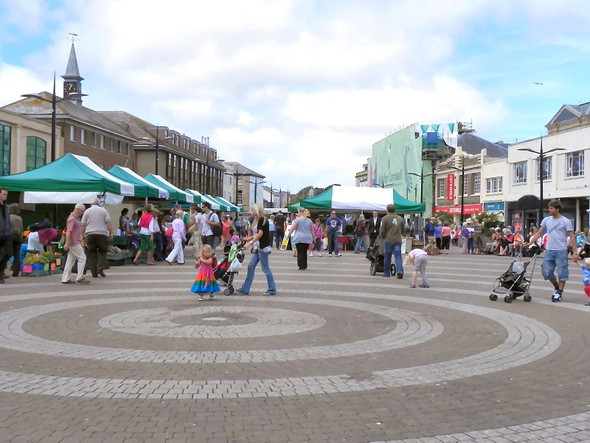 Photo 6"x4" Lemon Quay Piazza Truro c2010