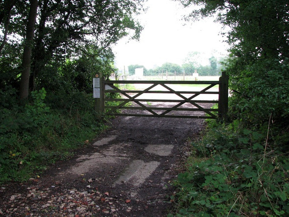 Photo 6"x4" Gate on the path through Hethel Wood Hethel c2010