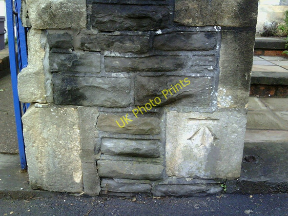 Photo 6"x4" Benchmark on gatepost of #72 Church Road Bristol c2010