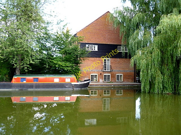Photo 6"x4" Dun Mill and boat to match Eddington\/SU3469 c2010