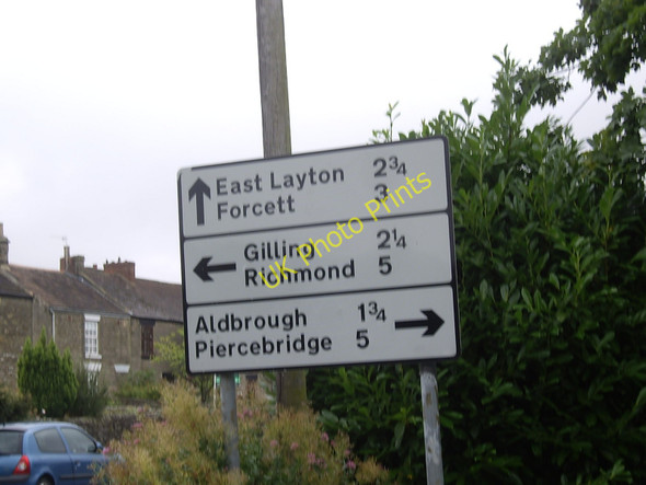 Photo 6"x4" Sign at cross-roads in Melsonby Melsonby c2010