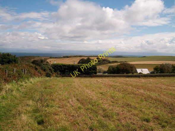 Photo 6"x4" Footpath through a harvested field Machroes c2010