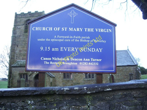 Photo 6"x4" Church of St Mary the Virgin, Thornton-in-Craven, Sign Earby c2007