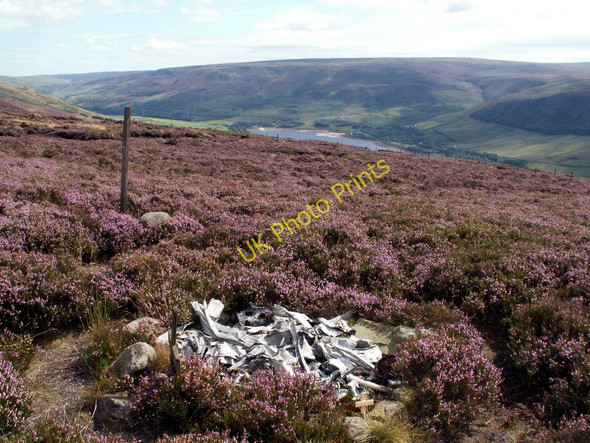 Photo 6"x4" Crash site of Lightning P38. Deepclough c2010
