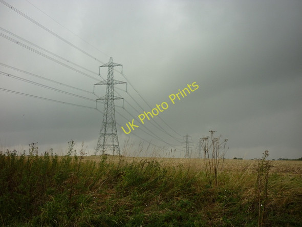 Photo 6"x4" Pylons and Fields Aylesby c2010