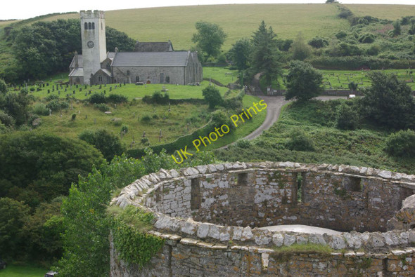Photo 6"x4" Manorbier Church from Manorbier Castle Manorbier c2010